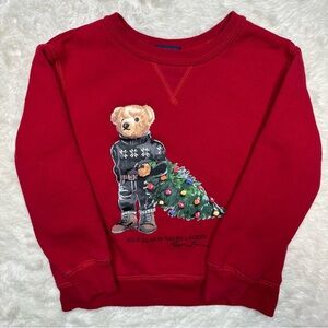 Polo by Ralph Lauren Sweatshirt Holiday Bear Red Size 5